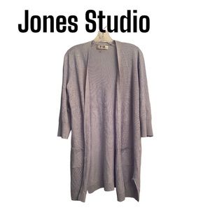 Jones Studio Light Blue Long Elbow Sleeve Cardigan S